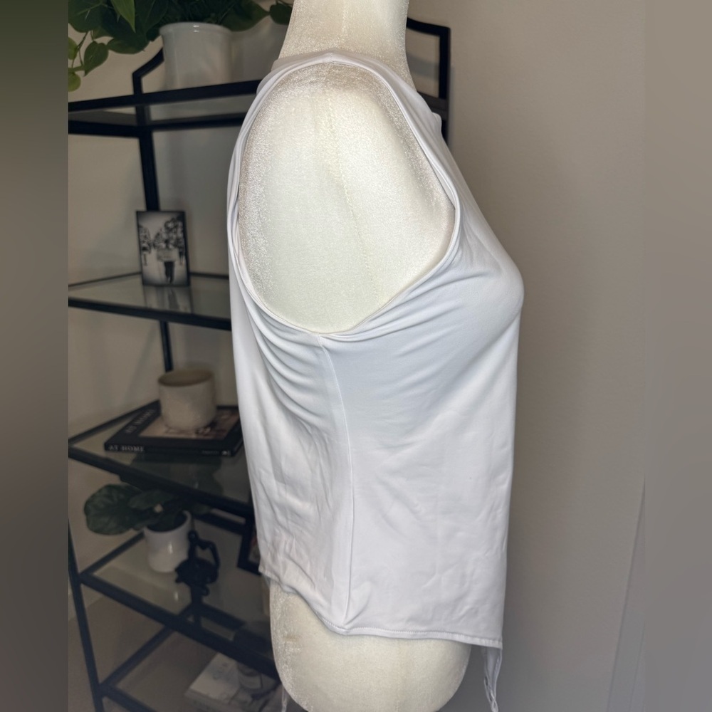 NWT ReoRia High Neck Racerback Sleeveless Bodysuit Tank Top White Size XL - Picture 6 of 9
